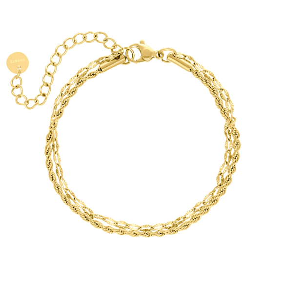 sneeuwman Laatste een andere Armband double chain gold plated | Dubbele armband | Finaste