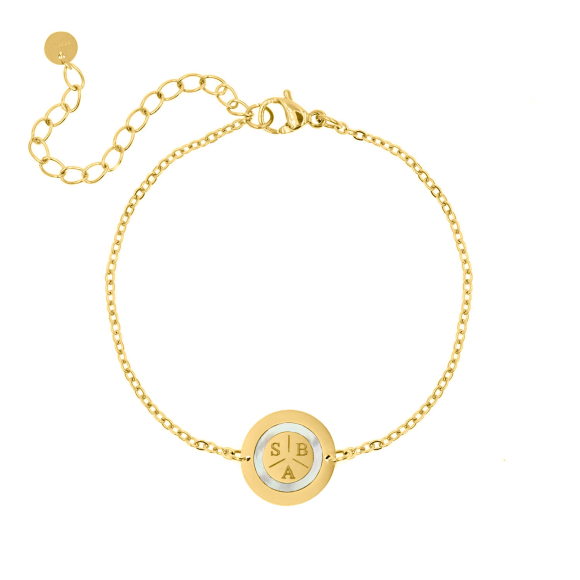 stortbui Lyrisch Plantage Armband 3 initials luxury kleur goud | Shop nu op Finaste.nl