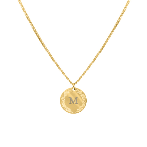 Coin necklace 1 initial goldplated
