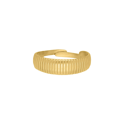 Streepjes ring verstelbaar goudkleurig