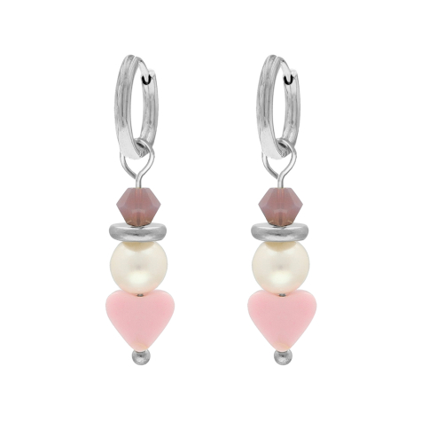 Trendy stone earrings heart
