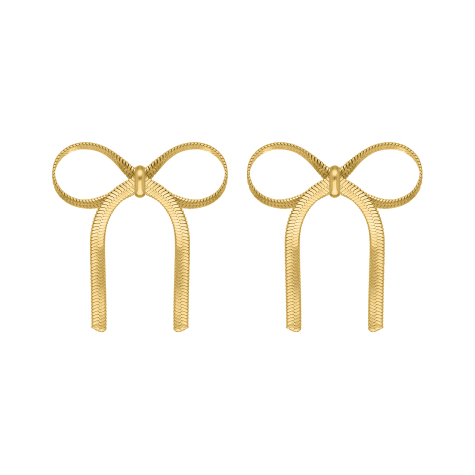 Trendy bow earrings goudkleurig