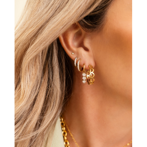 Hoop earrings lovely hearts goldplated