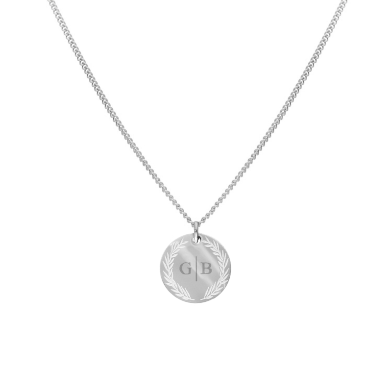 Coin necklace 2 initials