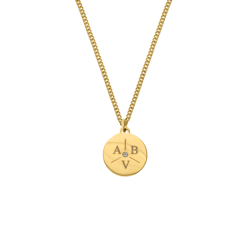 Ketting 3 initials exclusive goudkleurig