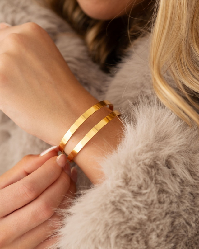 Gouden bangle dubbel