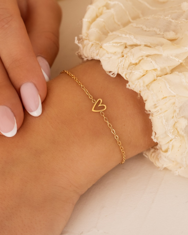 Armband met hartje goud