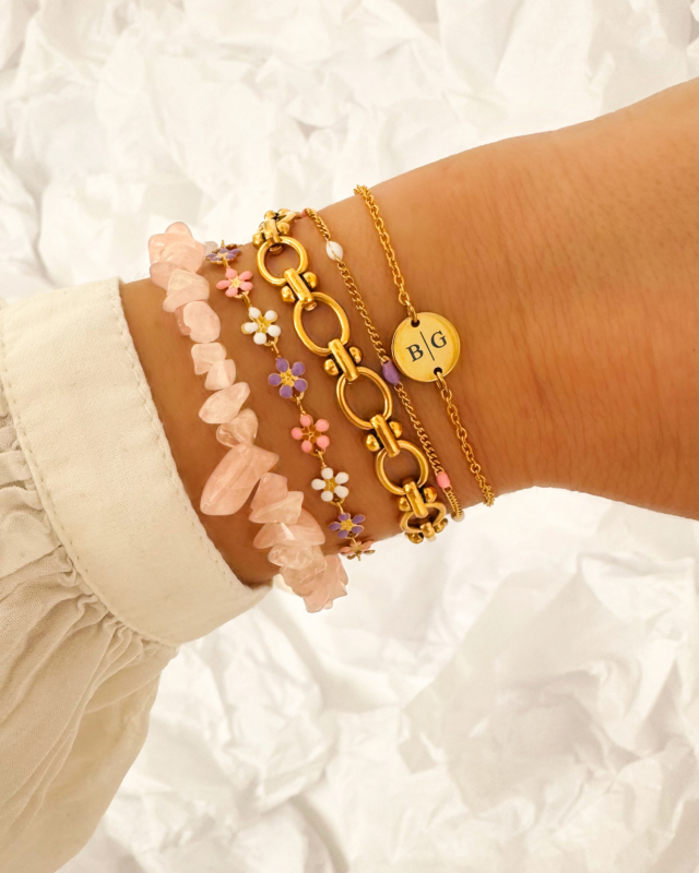 Armparty goud met lente kleurtjes