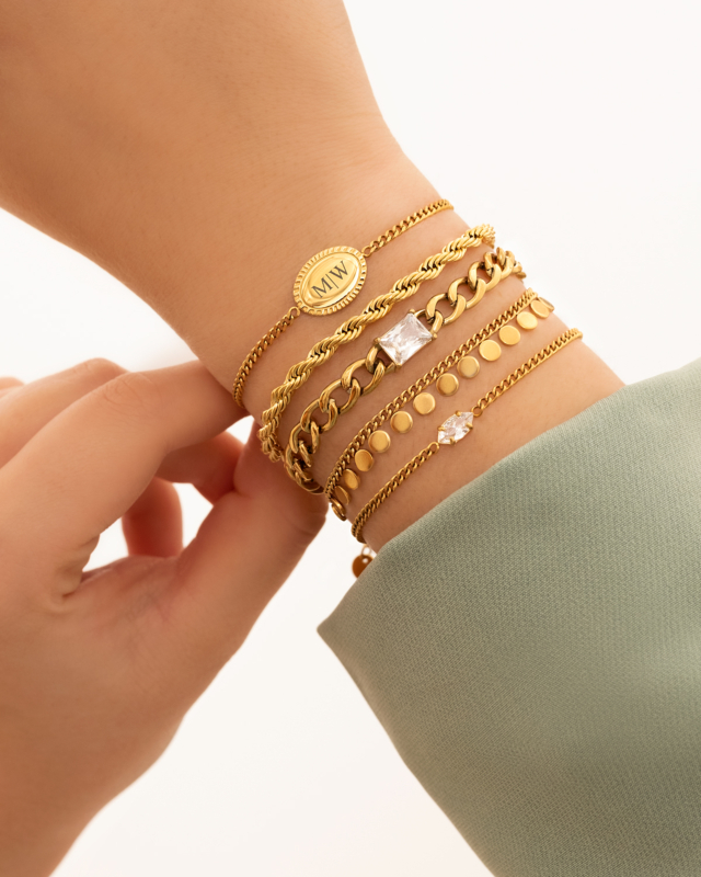 Armband sparkle marquise goldplated