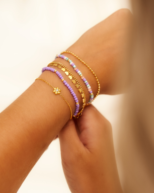 Armband little hearts goudkleurig