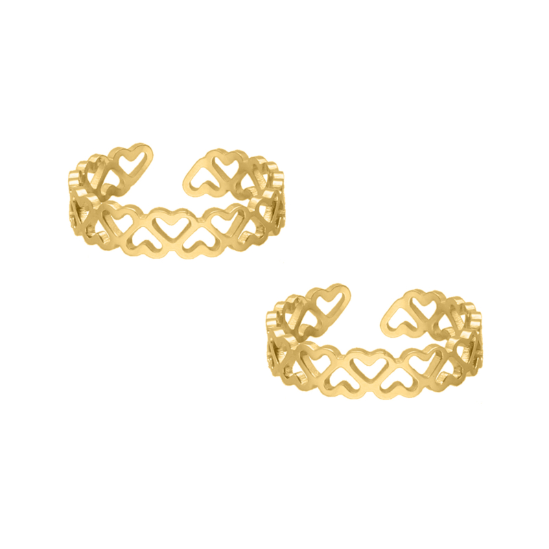 Bff ringen little hearts goldplated