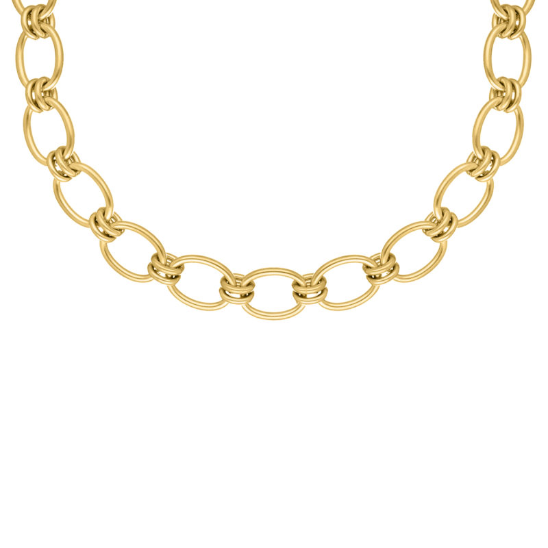 Big statement necklace round chains goldplated