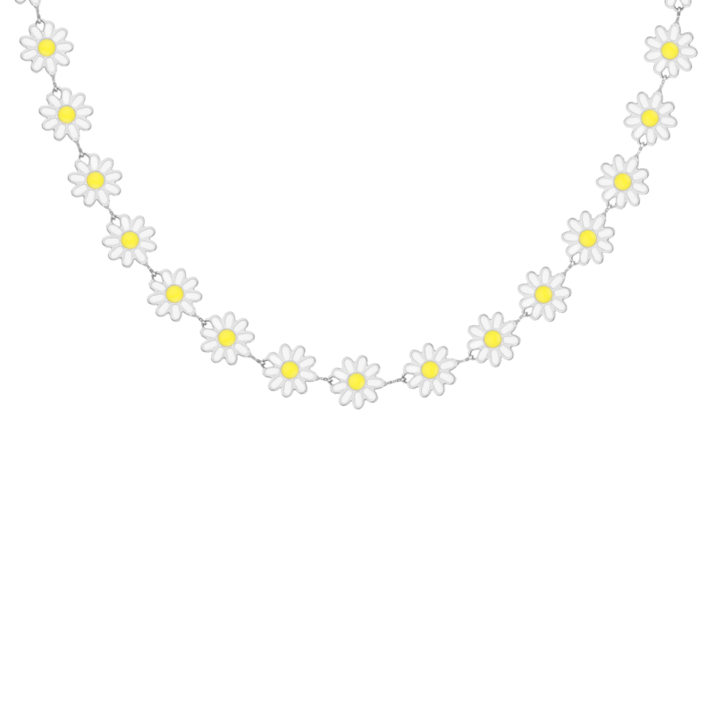 Bijou bloom necklace white