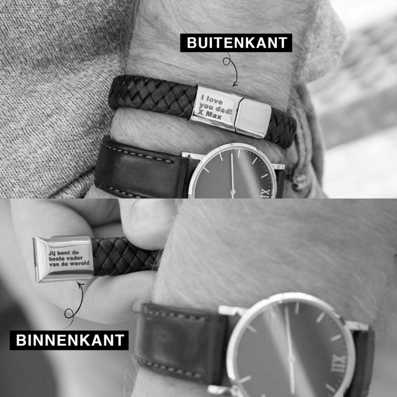 Mogelijke graveringen bij heren armband