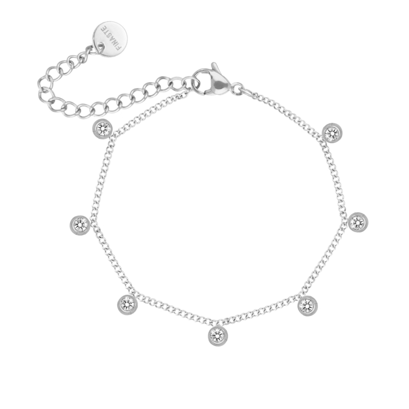 Armband met diamantjes zilver