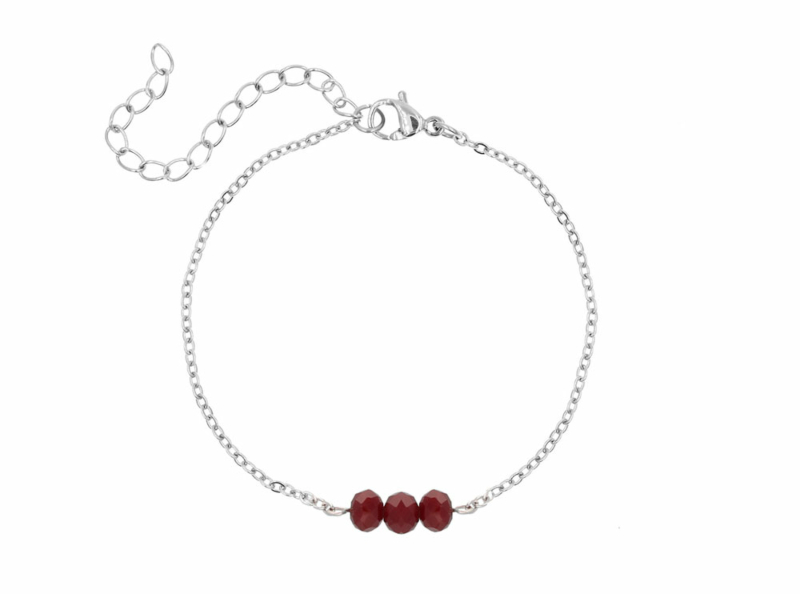 Charming armband rood