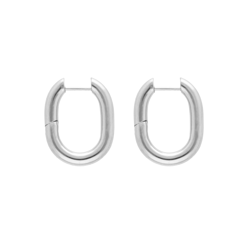 Chunky oval hoop earrings