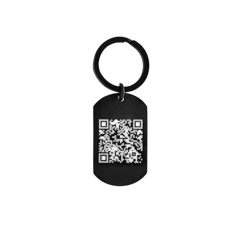 Sleutelhanger met QR code Zwart