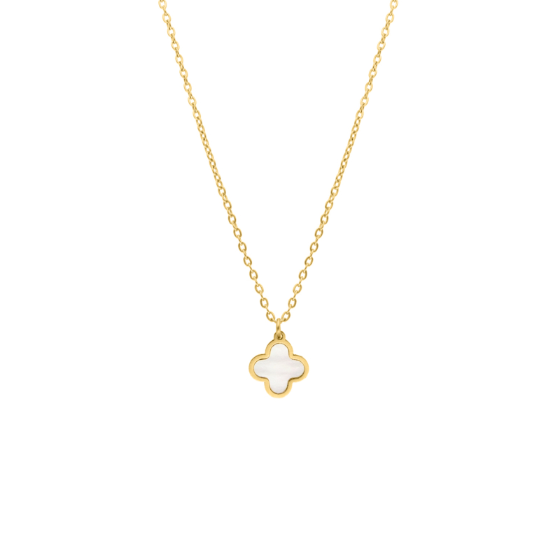 Clover ketting sea shell goudkleurig