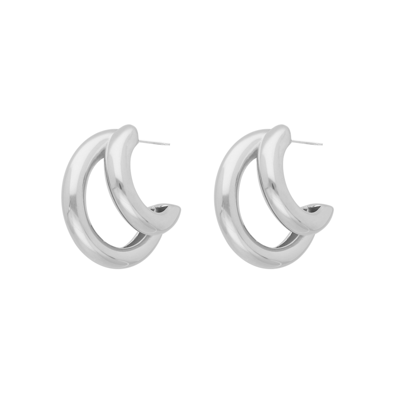 Stud oorbellen double hoops