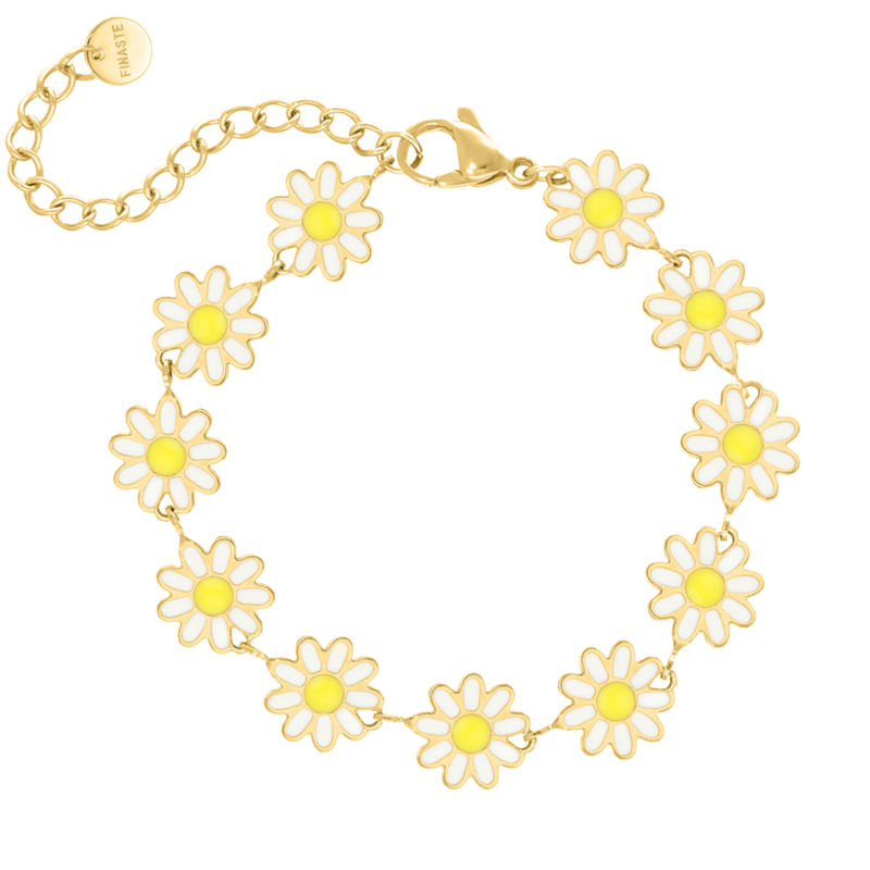 Bijou bloom anklet white goldplated 