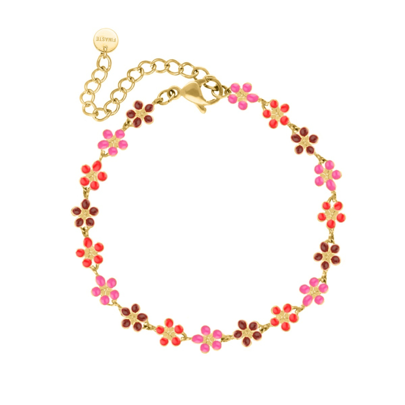 Flower bracelet fall goudkleurig