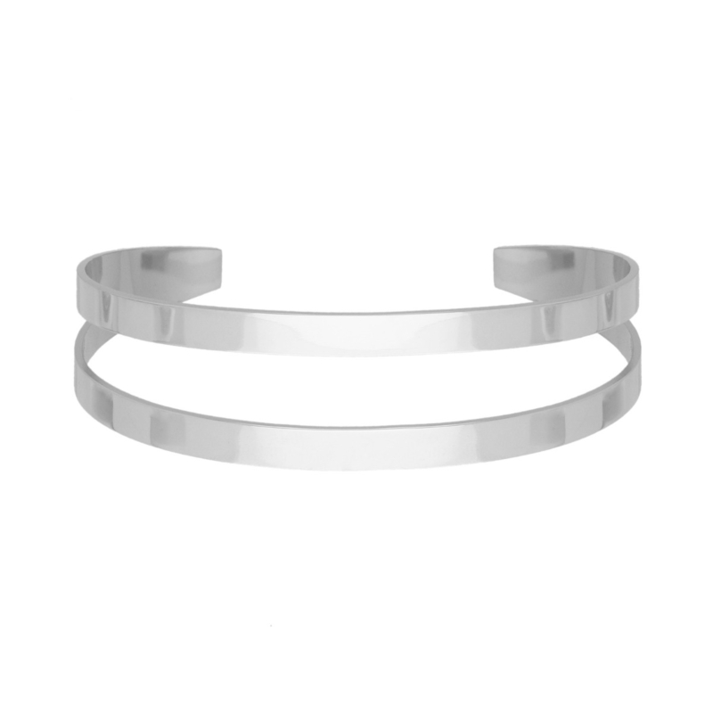 Dubbele bangle zilver