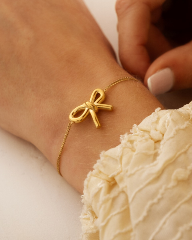 gouden strikjes armband