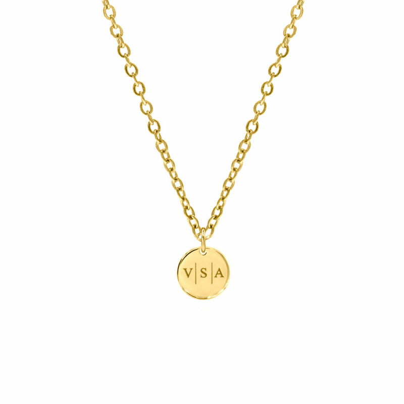 Ketting Met Drie Letters Goud Kleurig