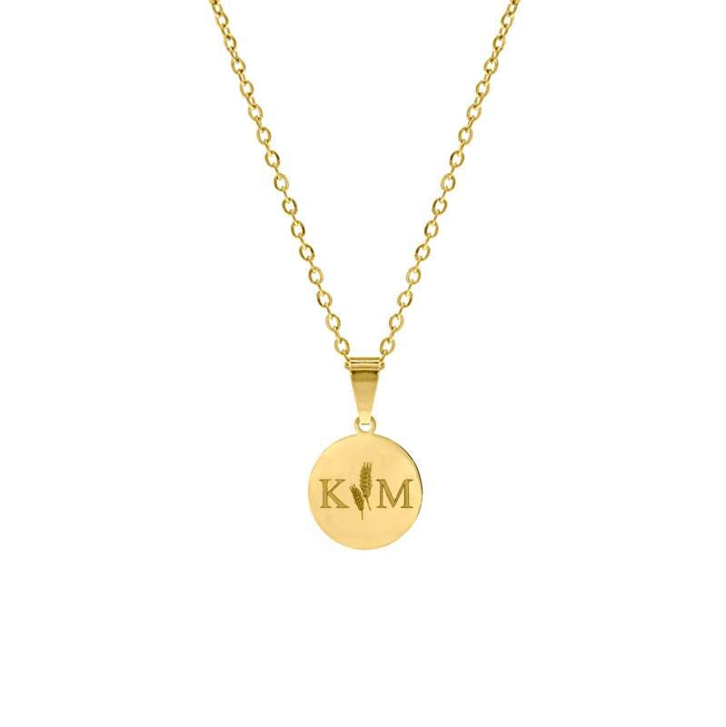 Initialen ketting met twee letters goud