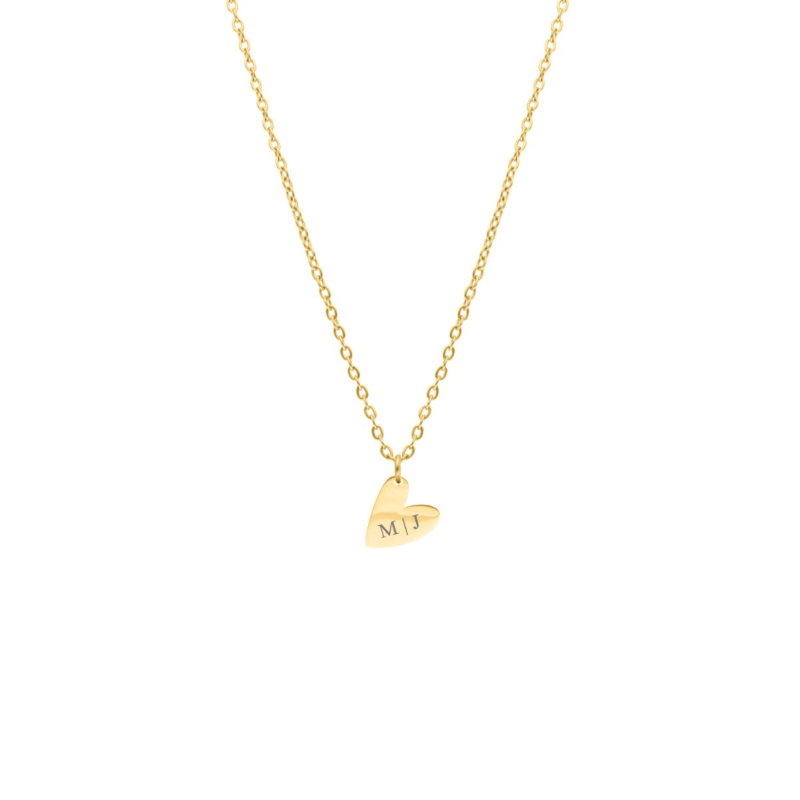 Letter ketting hartje goud