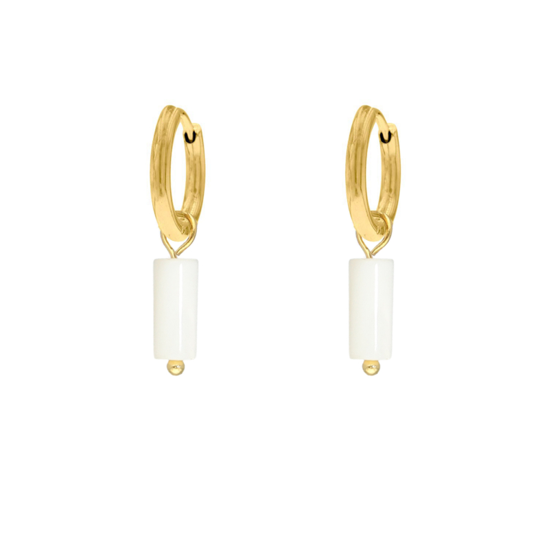 White stone earrings goldplated