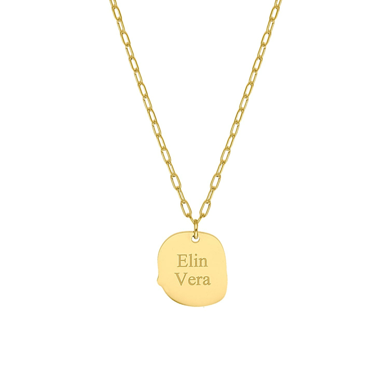 Graveerbare ketting charm goud kleurig