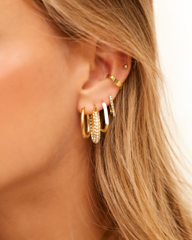 Influencer stone earrings goldplated