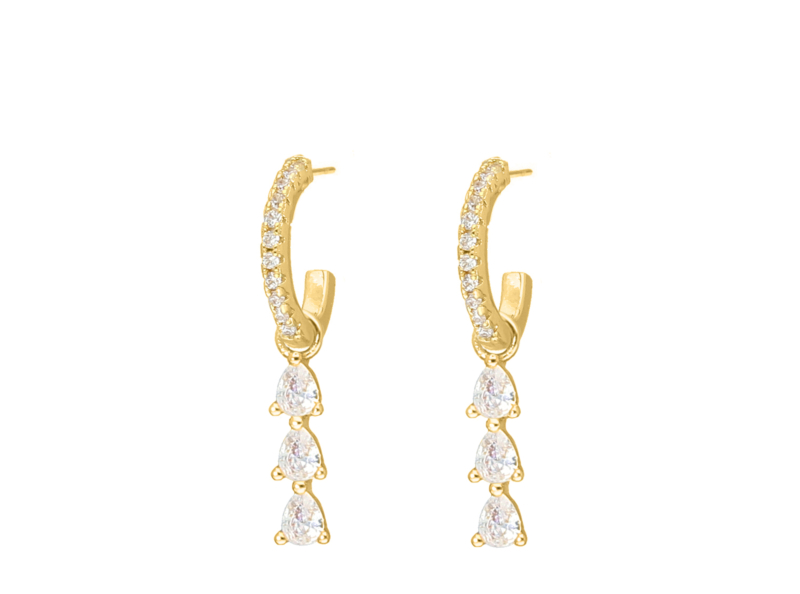 Exclusive crystal drop earrings goldplated