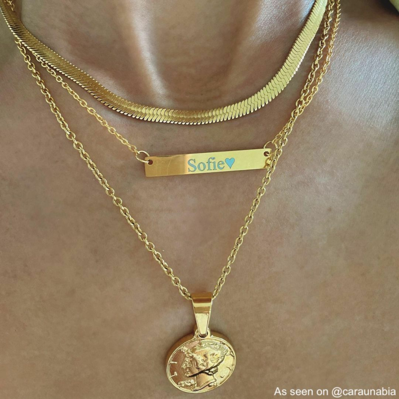 Goud kleurige necklace layer kopen