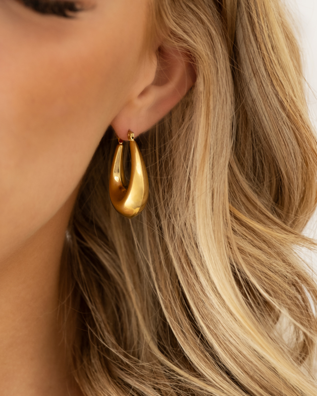 Gouden ovale chunky hoops