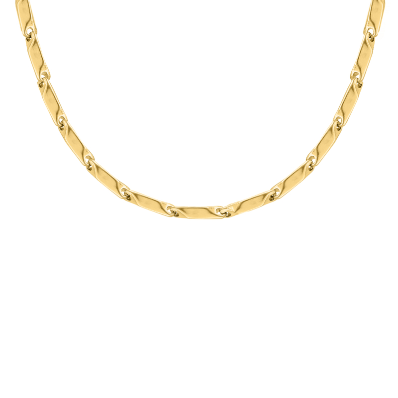 Geometric chain ketting goudkleurig 