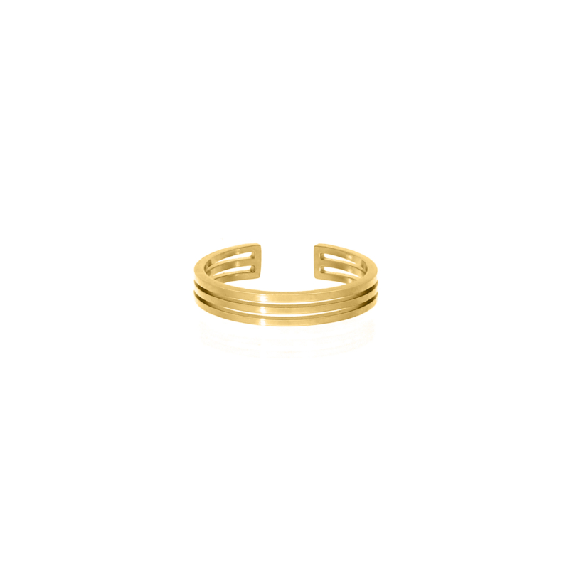 Minimal triple ring goudkleurig