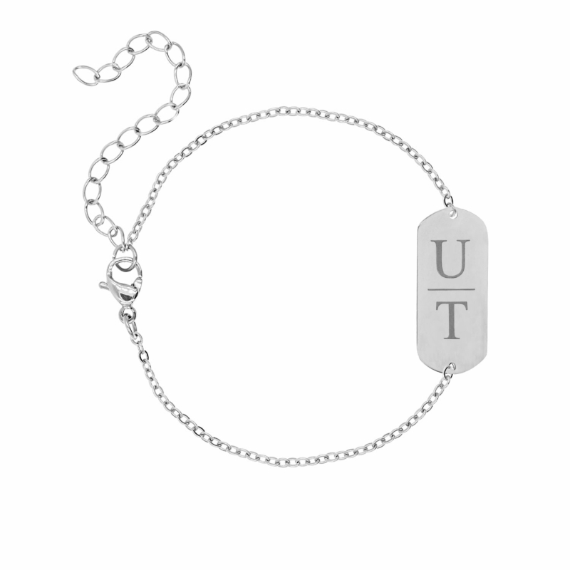 Graveerbare bar armband 2 letters