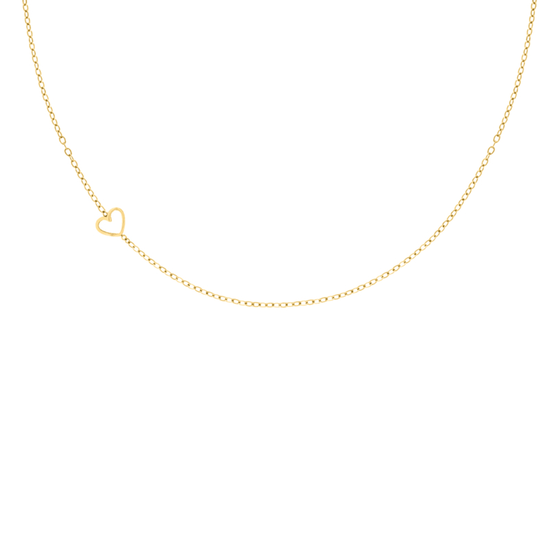 Ketting met side way hartje goudkleurig