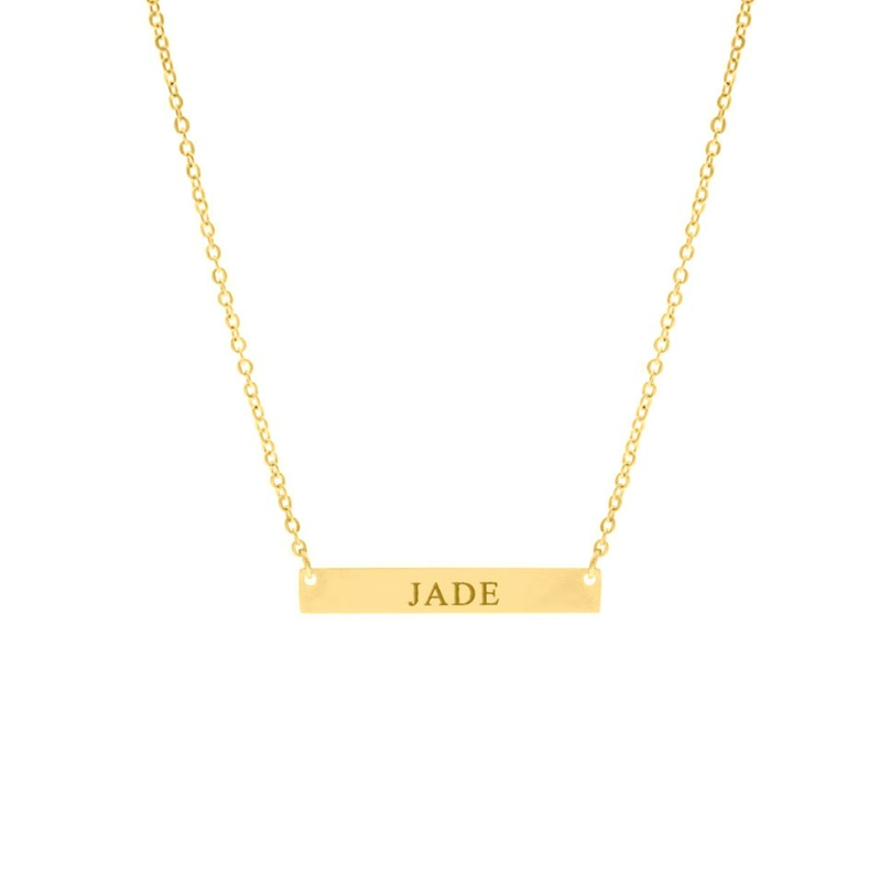 Gouden graveerbare bar ketting