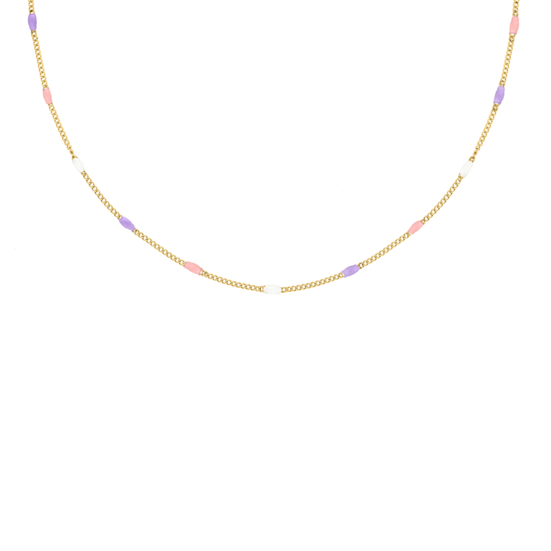 Multicolor ketting goudkleurig