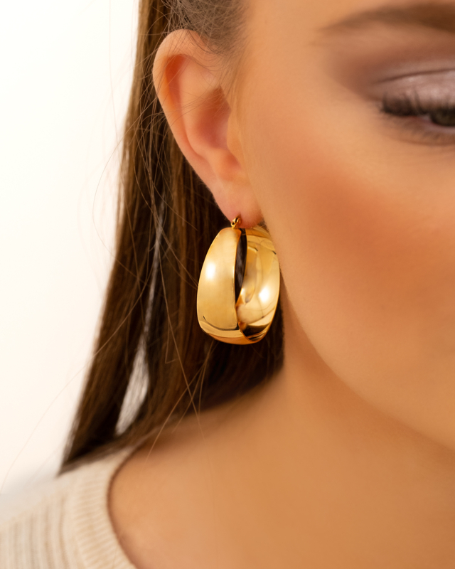 Statement hoops large goudkleurig