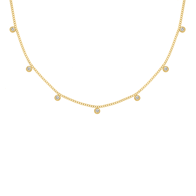 Gouden ketting met diamanten steentjes