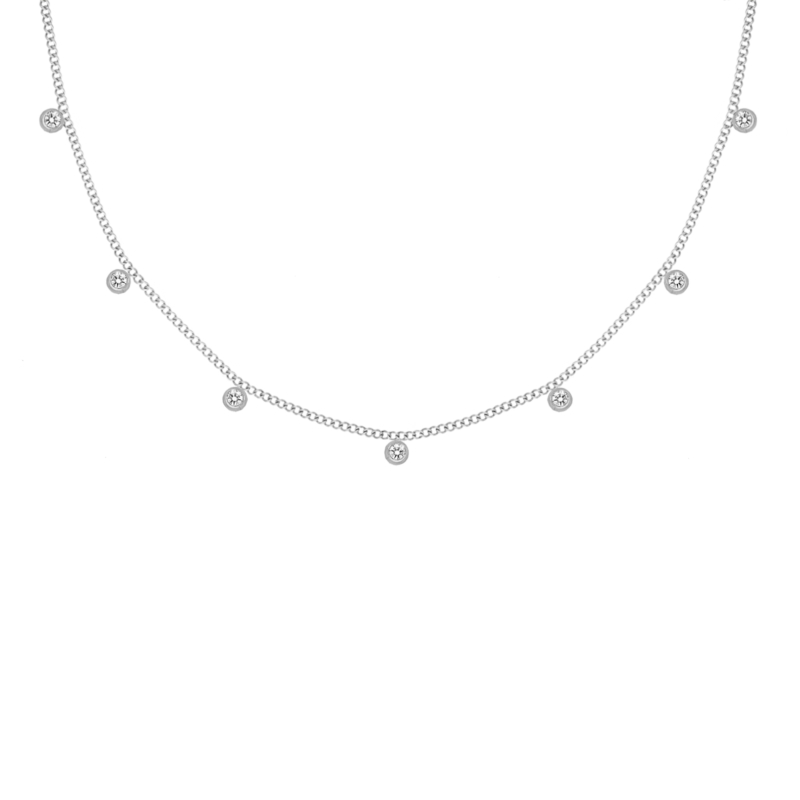 Zilveren ketting met diamantjes