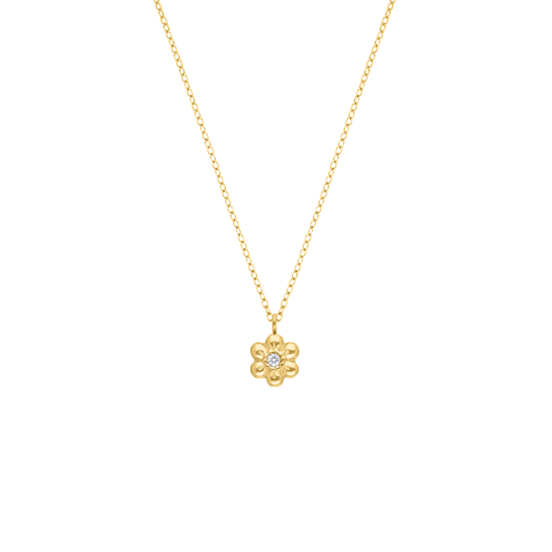 Necklace daisy flower goldplated