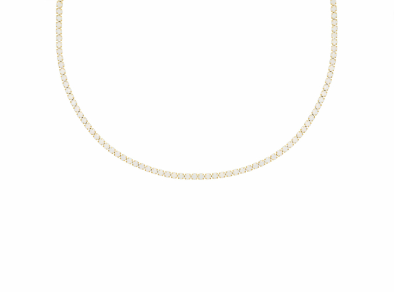 Opal tennis ketting goudkleurig