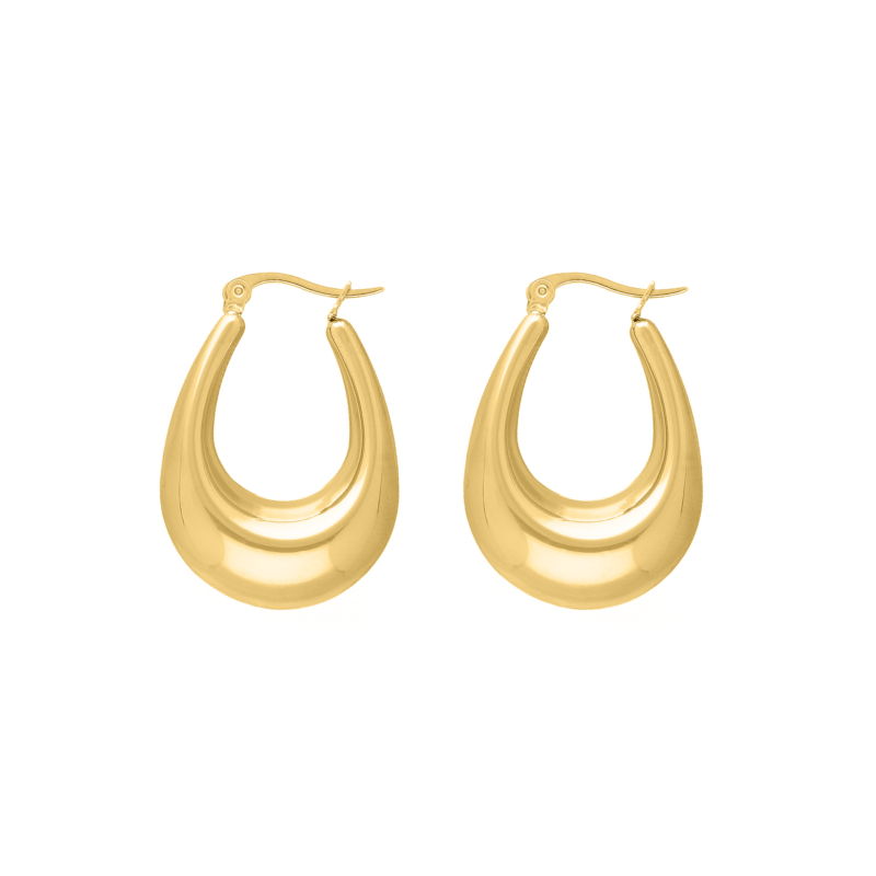 Ovale chunky hoops goudkleurig