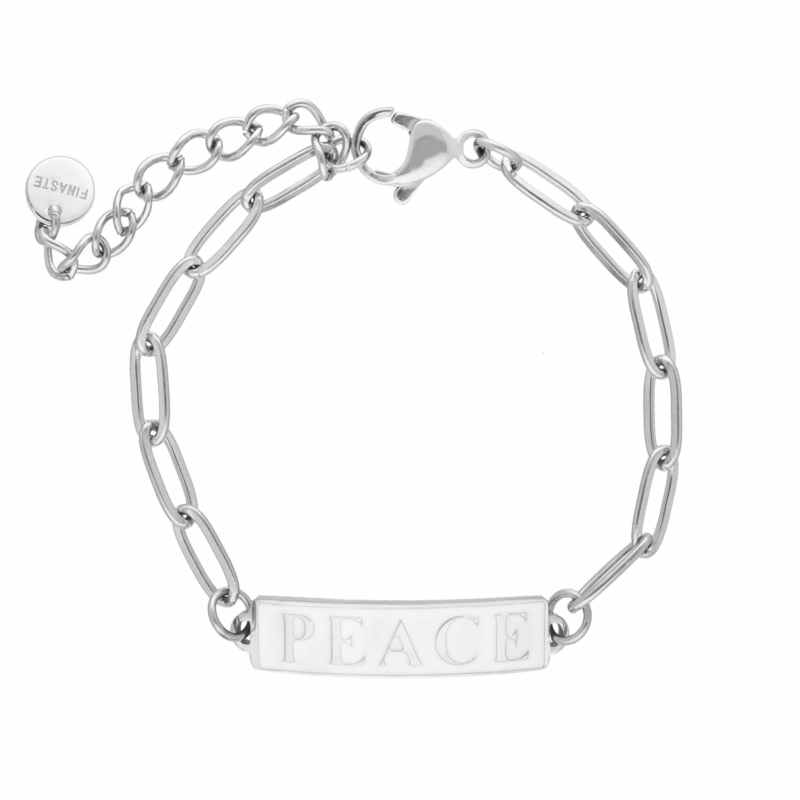 Zilveren armband peace